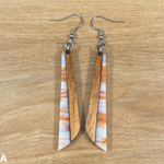 Load image into Gallery viewer, Acrylic and Koa Wood Earrings Orange Creme Swirl
