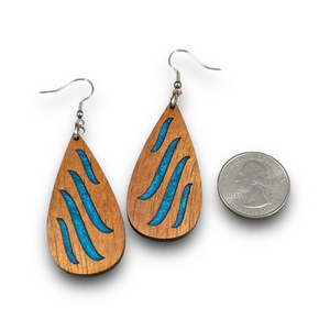 Handmade Koa and Resin Earrings