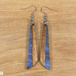 Load image into Gallery viewer, Acrylic and Koa Wood Earrings Purple Starry Sky
