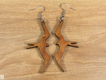 Load image into Gallery viewer, Koa Iwa Bird Earrings
