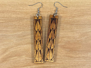 Engraved Koa Maka Ihe Earrings