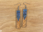 Load image into Gallery viewer, Acrylic and Koa Wood Earrings Purple Starry Sky
