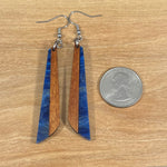 이미지를 갤러리 뷰어에 로드 , Acrylic and Koa Wood Earrings Blue Flame
