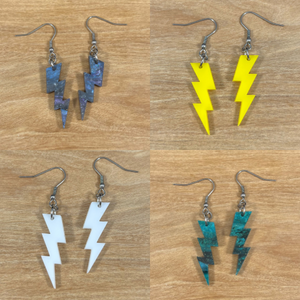 Acrylic Lightning Bolt Earrings