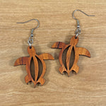 Load image into Gallery viewer, Koa Honu Earrings (medium)
