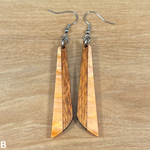 Load image into Gallery viewer, Acrylic and Koa Wood Earrings Orange Pearl
