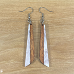 Load image into Gallery viewer, Acrylic and Koa Wood Earrings Light Pink Pearl
