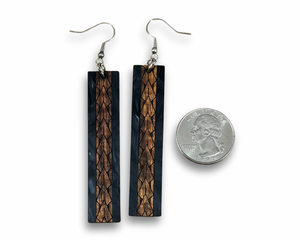 Koa wood and Acrylic Maka Ihe Earrings