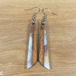 Load image into Gallery viewer, Acrylic and Koa Wood Earrings Mauve Swirl
