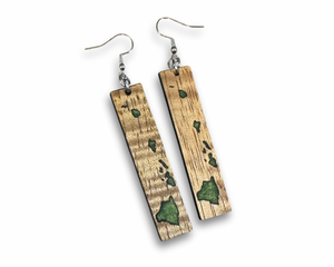 Handmade Koa and Resin Earrings