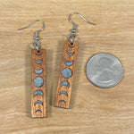 Load image into Gallery viewer, Koa and Resin Moon Phase Earrings (short)
