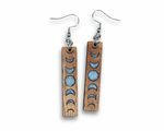 Load image into Gallery viewer, Koa and Resin Moon Phase Earrings (short)
