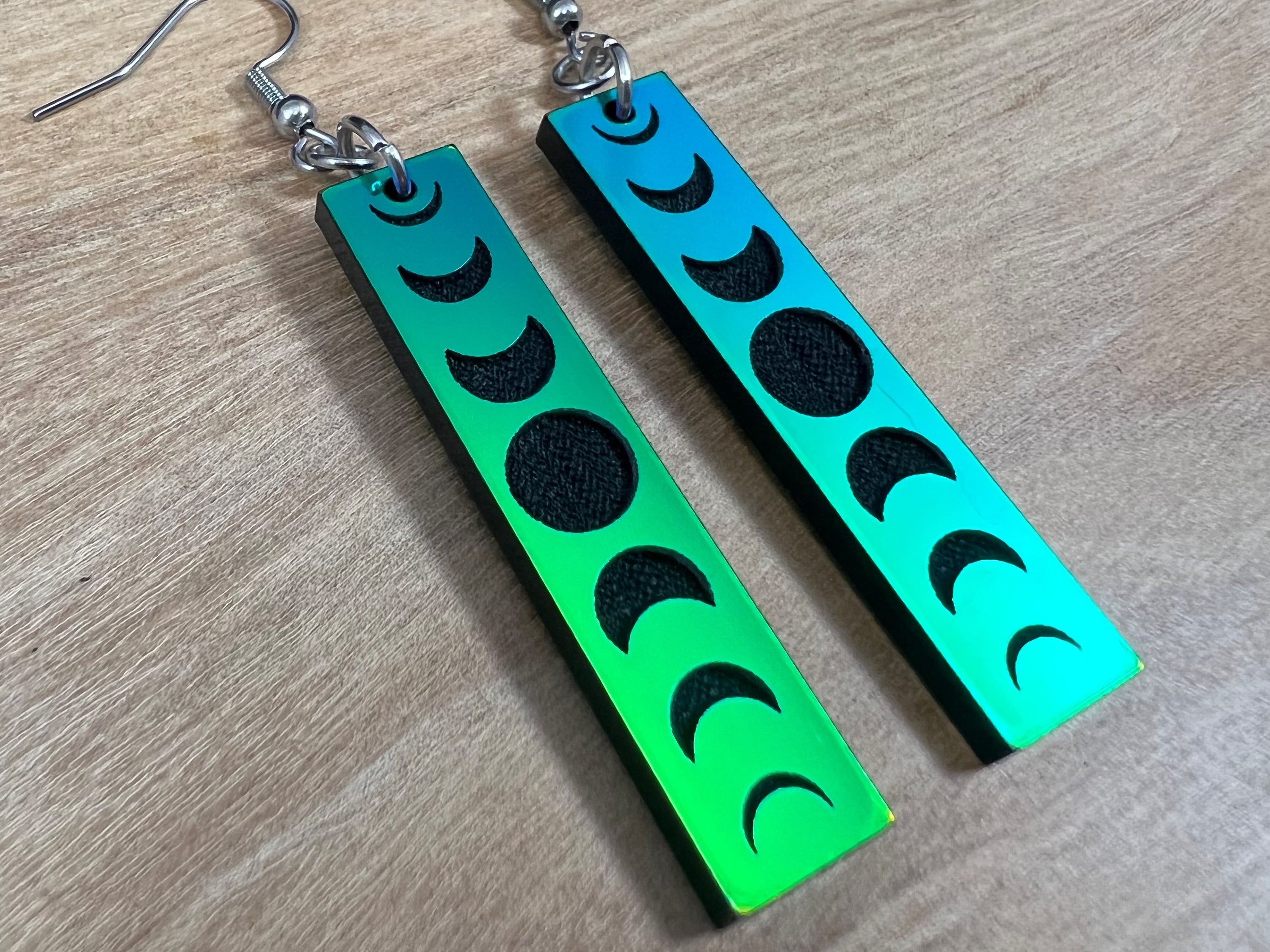 Acrylic Moon Phase Earrings (short)