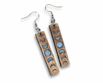 Load image into Gallery viewer, Koa and Resin Moon Phase Earrings (short)
