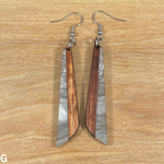 Load image into Gallery viewer, Acrylic and Koa Wood Earrings Gray Pearl
