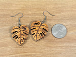 Load image into Gallery viewer, Koa Monstera Earrings
