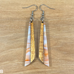 Load image into Gallery viewer, Acrylic and Koa Wood Earrings Orange Creme Swirl
