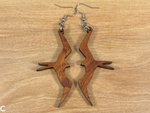 Load image into Gallery viewer, Koa Iwa Bird Earrings
