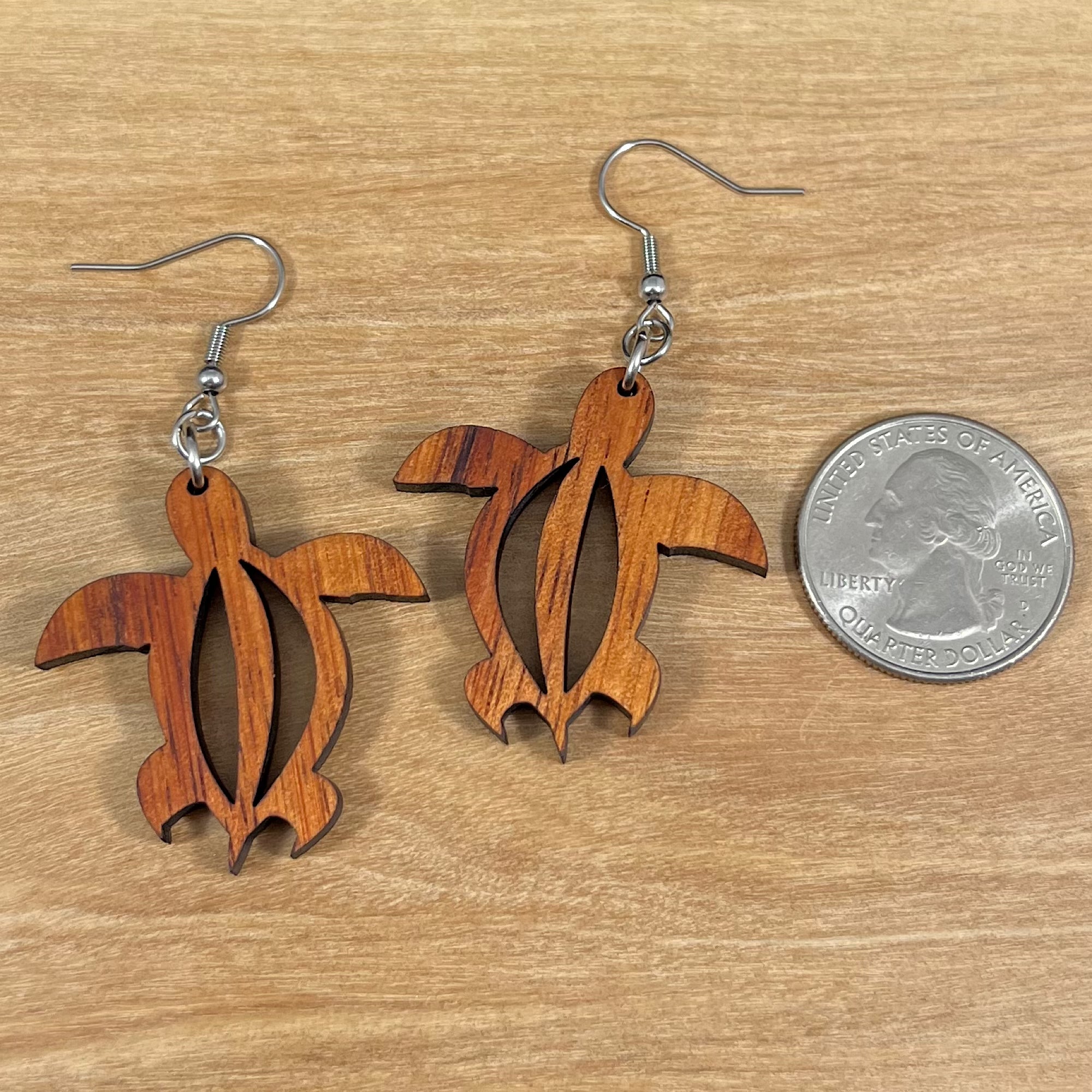 Koa Honu Earrings (medium)