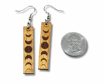 Load image into Gallery viewer, Koa Moon Phase Earrings (short)
