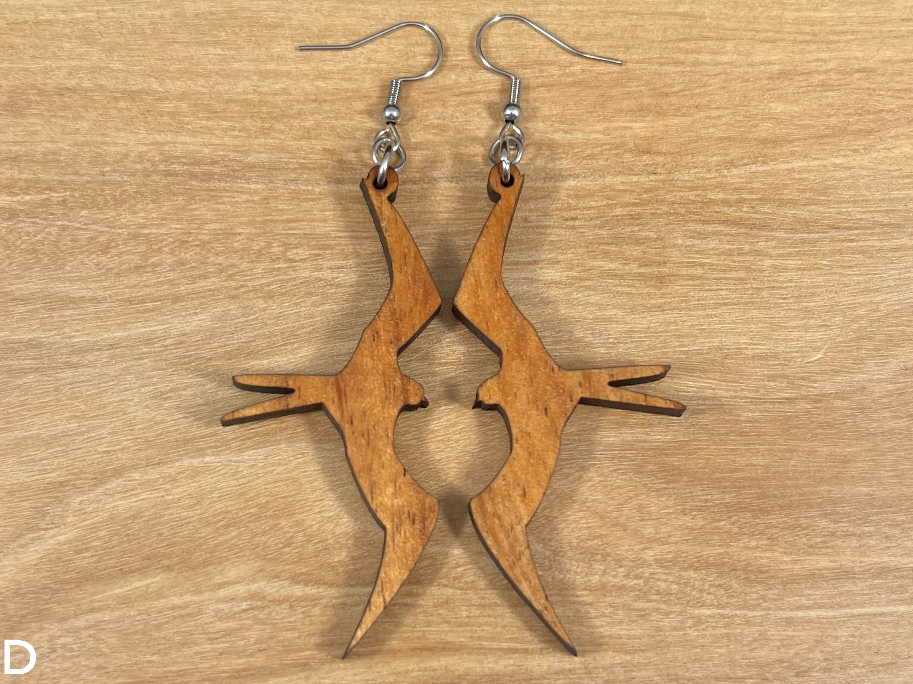 Koa Iwa Bird Earrings