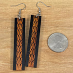 Load image into Gallery viewer, Koa wood and Acrylic Maka Ihe Earrings
