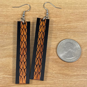 Koa wood and Acrylic Maka Ihe Earrings