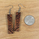 Load image into Gallery viewer, Engraved Koa Earrings (short)
