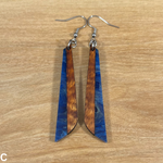 이미지를 갤러리 뷰어에 로드 , Acrylic and Koa Wood Earrings Blue Flame
