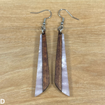 Load image into Gallery viewer, Acrylic and Koa Wood Earrings Light Pink Pearl
