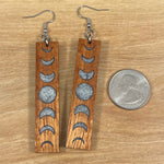 Load image into Gallery viewer, Koa and Resin Moon Phase Earrings
