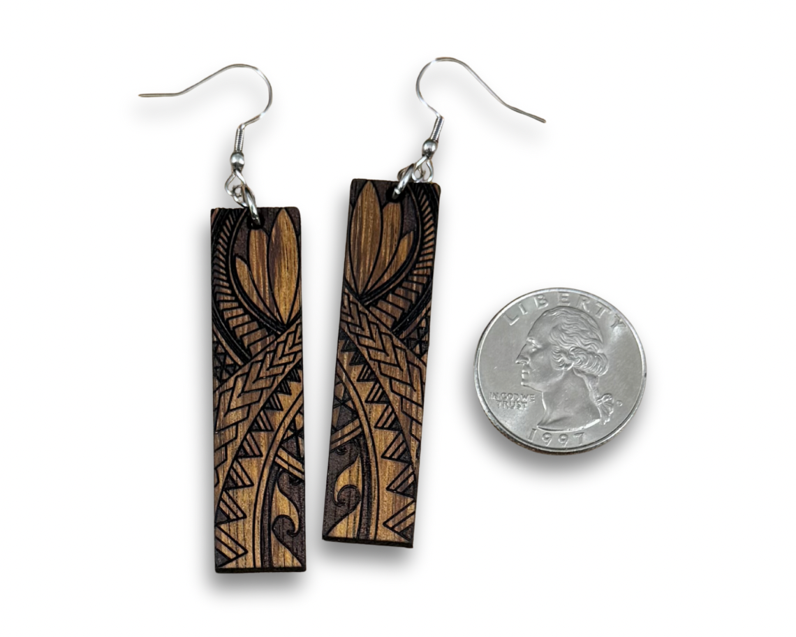 Koa Engraved Earrings