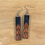 Load image into Gallery viewer, Koa wood and Acrylic Maka Ihe Earrings
