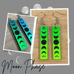 Load image into Gallery viewer, Acrylic Moon Phase Earrings (short)
