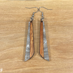 Load image into Gallery viewer, Acrylic and Koa Wood Earrings Gray Pearl
