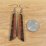 Load image into Gallery viewer, Acrylic and Koa Wood Earrings Mocha Pearl
