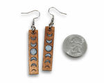 Load image into Gallery viewer, Koa and Resin Moon Phase Earrings (short)
