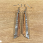 Load image into Gallery viewer, Acrylic and Koa Wood Earrings Gray Pearl
