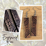 Load image into Gallery viewer, Engraved Koa Earrings (short)
