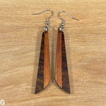 Load image into Gallery viewer, Acrylic and Koa Wood Earrings Mocha Pearl
