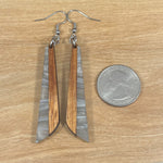 Load image into Gallery viewer, Acrylic and Koa Wood Earrings Gray Pearl
