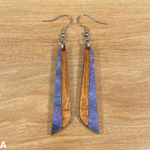 Load image into Gallery viewer, Acrylic and Koa Wood Earrings Purple Starry Sky
