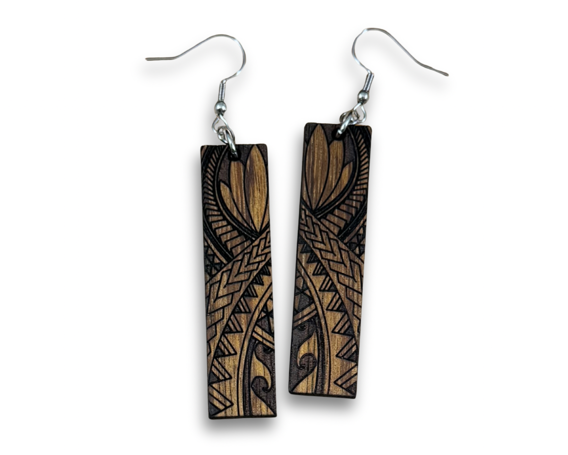 Koa Engraved Earrings