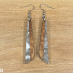 Load image into Gallery viewer, Acrylic and Koa Wood Earrings Gray Pearl
