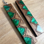 Load image into Gallery viewer, Acrylic and Koa Honu shell Earrings
