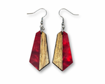 이미지를 갤러리 뷰어에 로드 , Acrylic and Koa Wood Earrings Red Pearl
