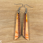 Load image into Gallery viewer, Acrylic and Koa Wood Earrings Orange Pearl
