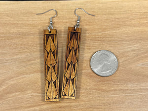 Engraved Koa Maka Ihe Earrings