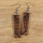 Load image into Gallery viewer, Engraved Koa Earrings (short)
