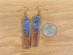 Load image into Gallery viewer, Acrylic and Koa Wood Earrings Purple Starry Sky
